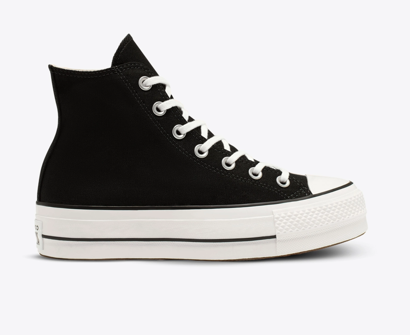 black chuck taylor lift clean hi
