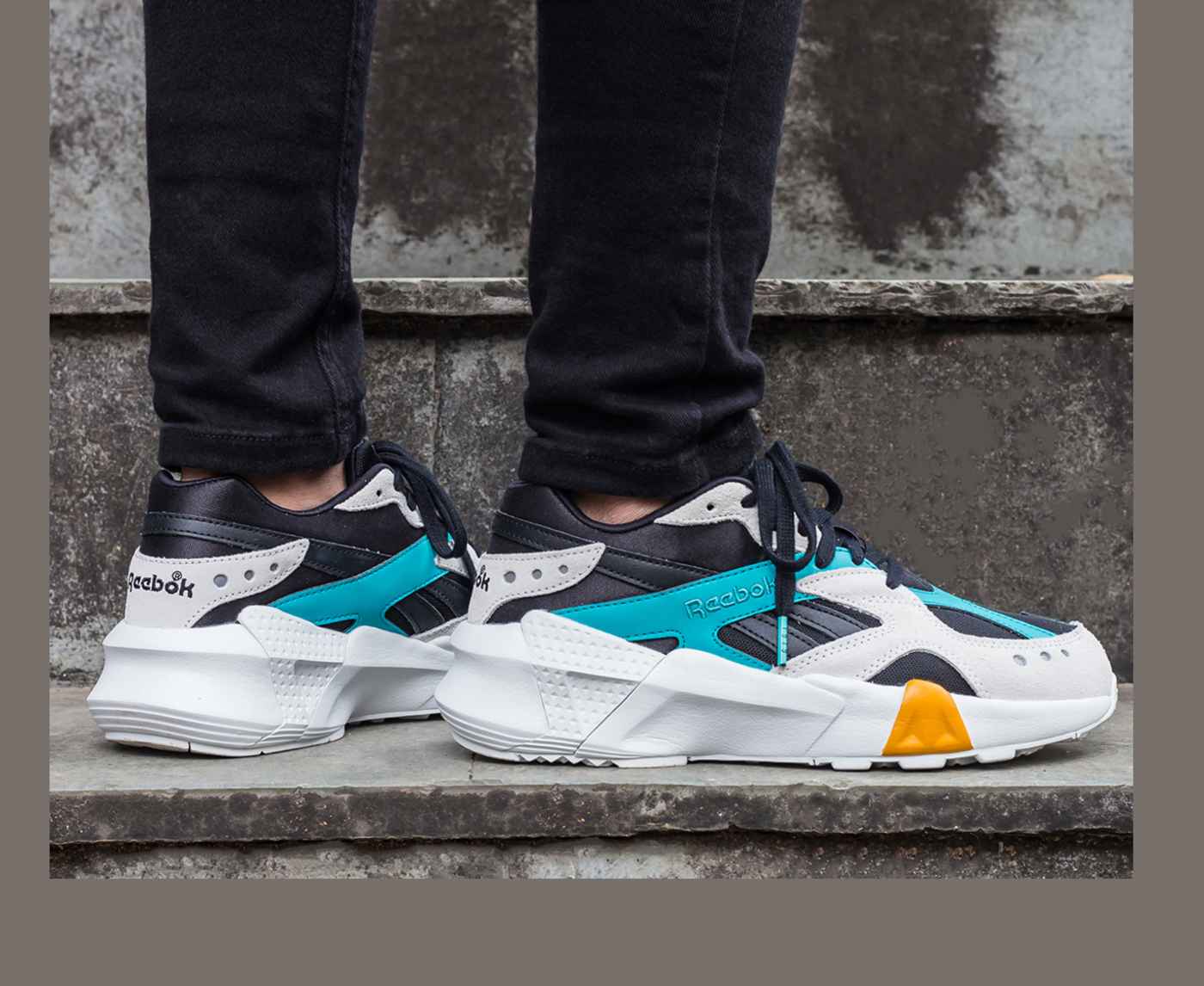 REEBOK AZTREK DD GIGI BLACK GLACIER BLUE TRUE GREY GOLD VegNonVeg