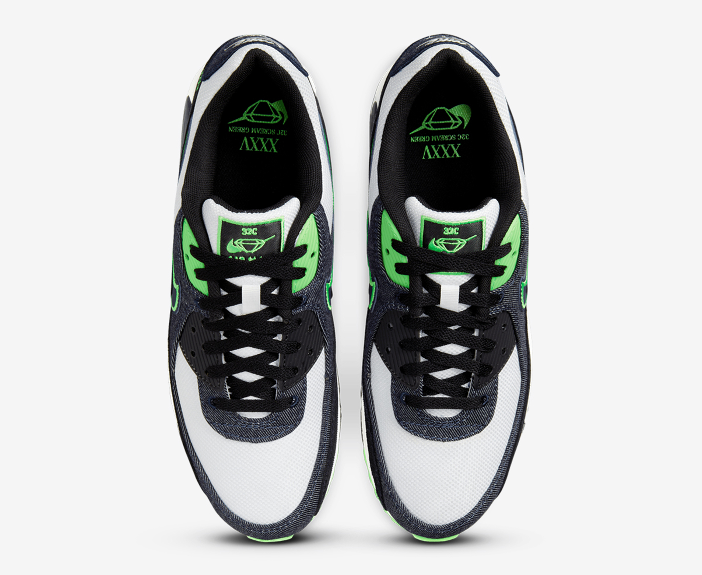 Nike - AIR MAX 90 SE 'BLACK/OBSIDIAN-SCREAM GREEN-SUMMIT WHITE' - VegNonVeg