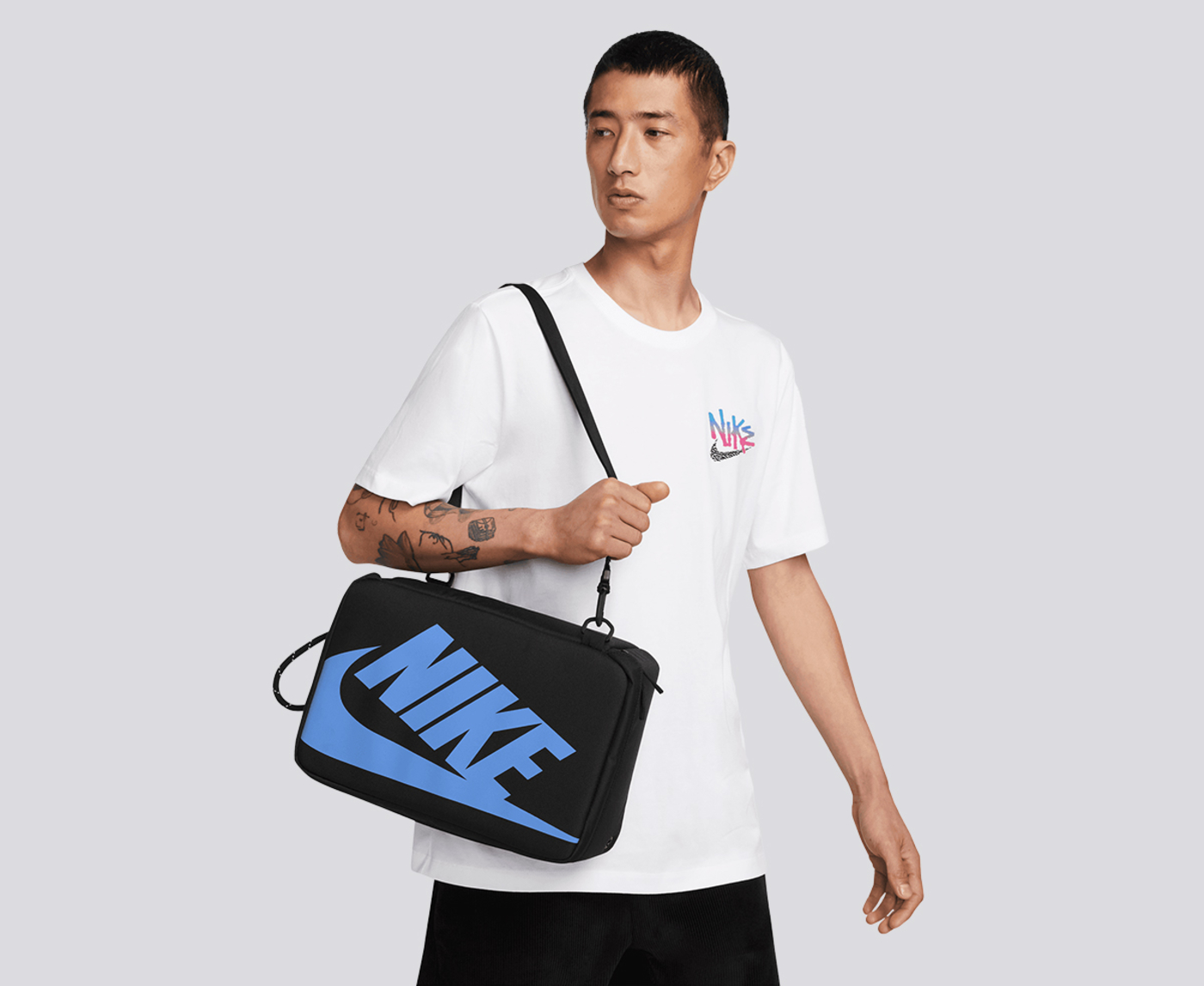 Nike - NK SHOE BOX BAG LRG SWOOSHTRAX 'BLACK/BLACK/WHITE' - VegNonVeg