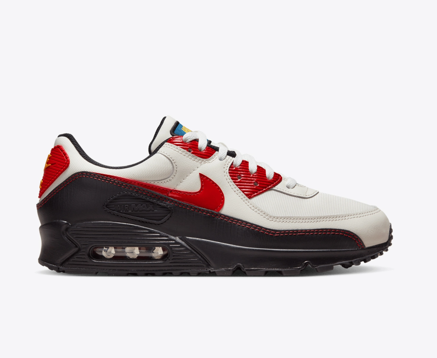 Nike AIR MAX 90 SE SAIL UNIVERSITY RED BLACK UNIVERSITY RED VegNonVeg