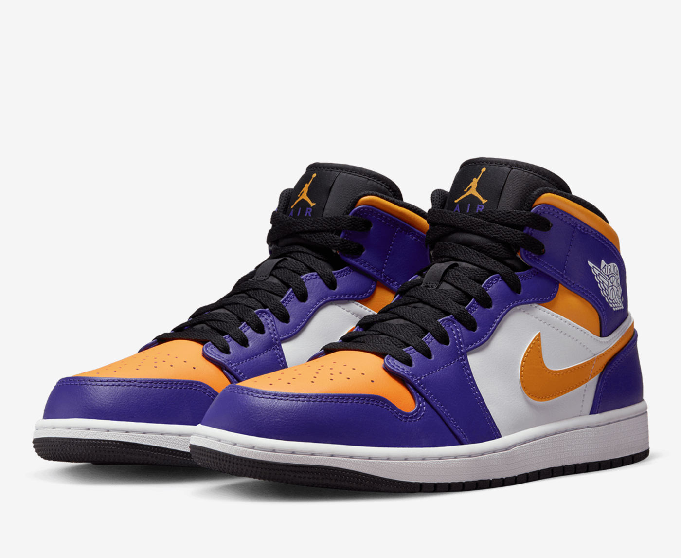 Jordan AIR JORDAN 1 MID DARK CONCORD TAXI WHITE BLACK VegNonVeg