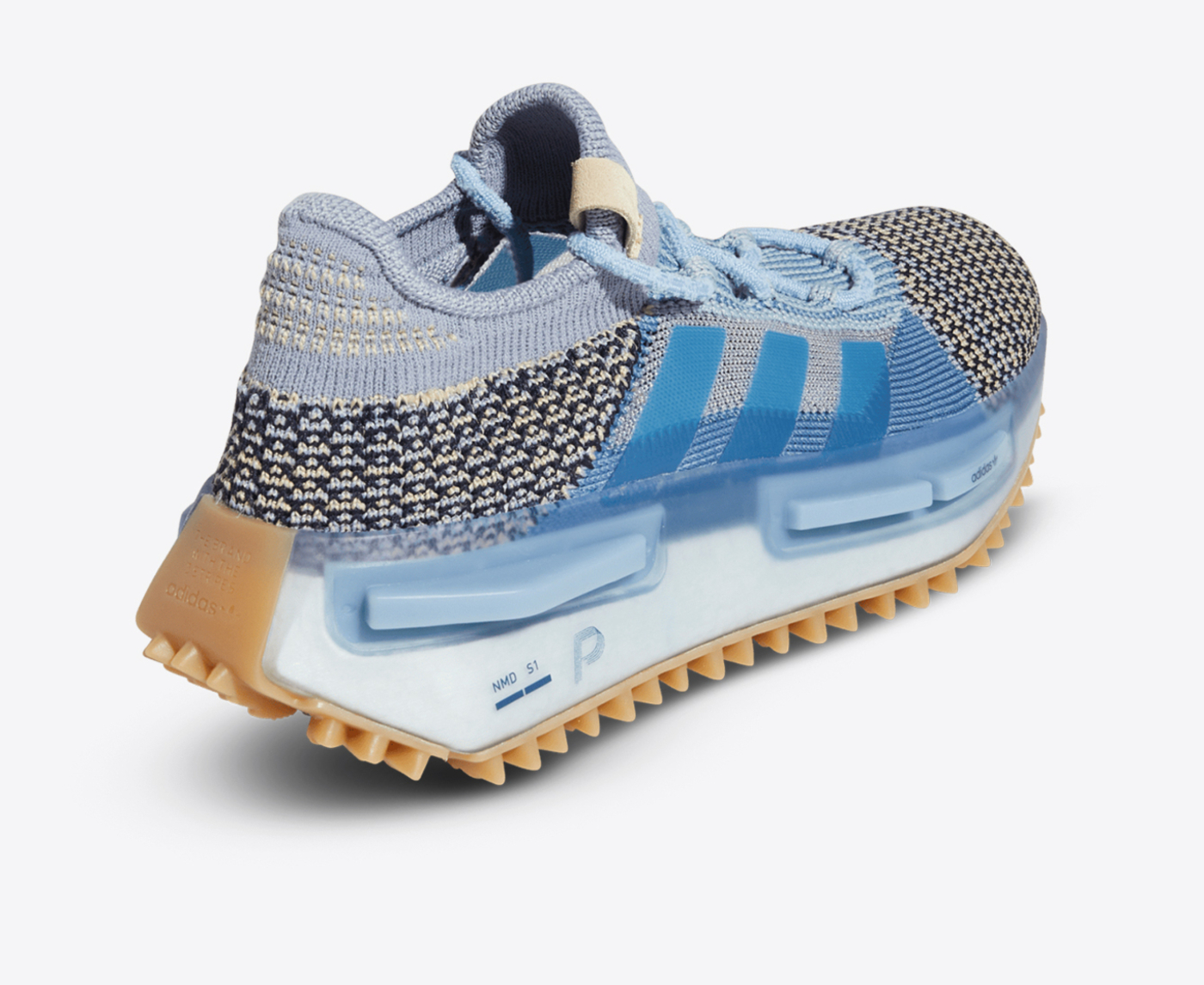 Light hot sale blue nmds