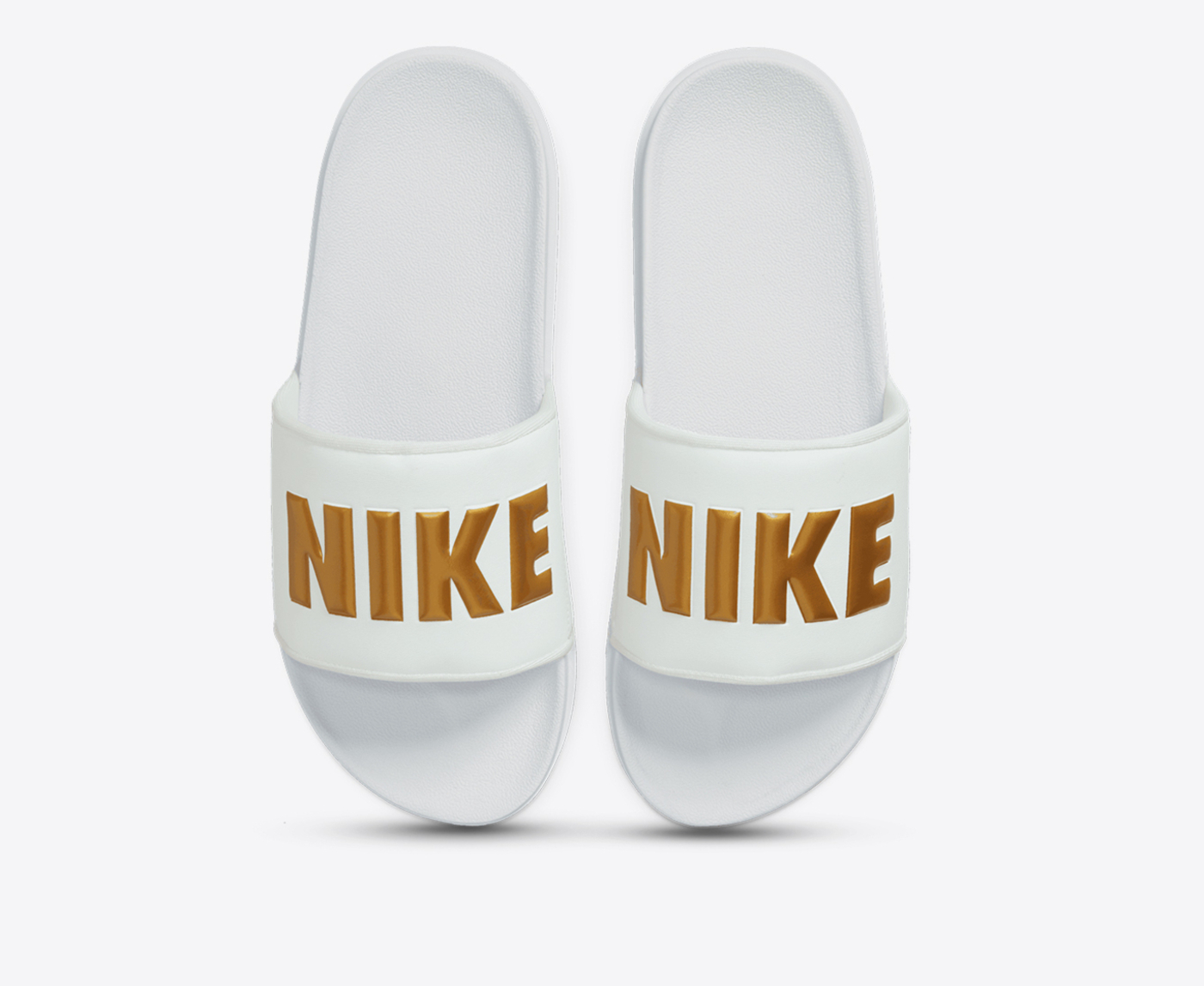 Nike OFFCOURT SLIDE WHITE METALLIC GOLD VegNonVeg