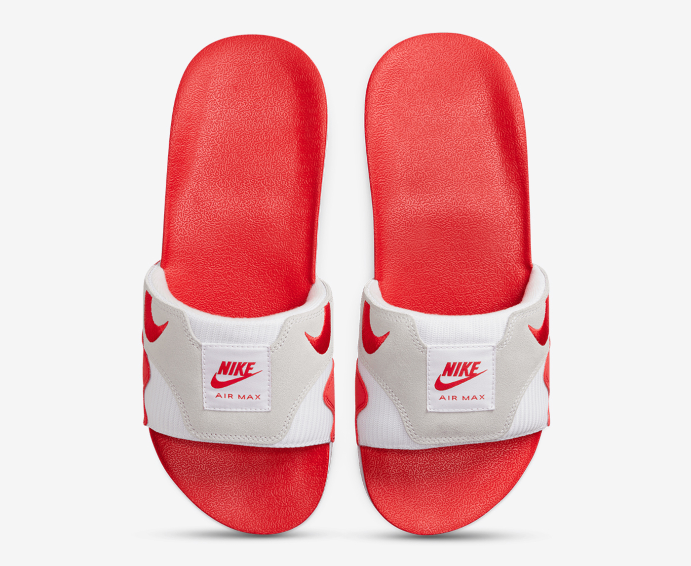 Nike AIR MAX 1 SLIDE WHITE UNIVERSITY RED BLACK