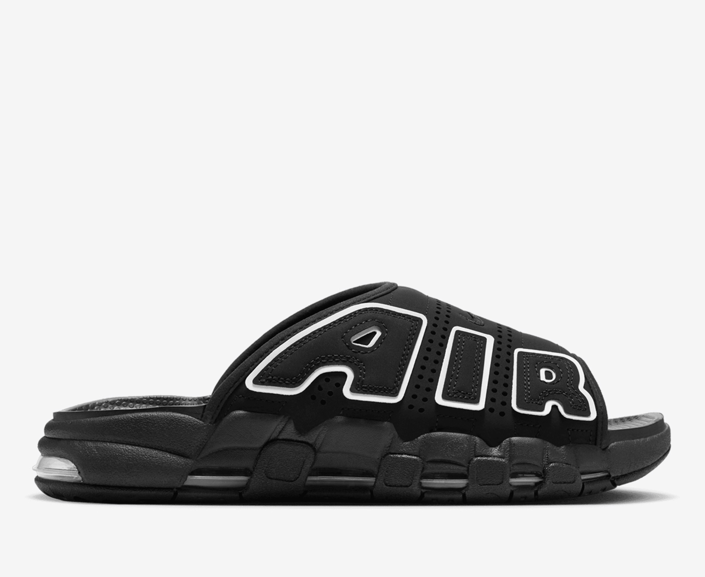 Nike - AIR MORE UPTEMPO SLIDE 'BLACK/WHITE-CLEAR