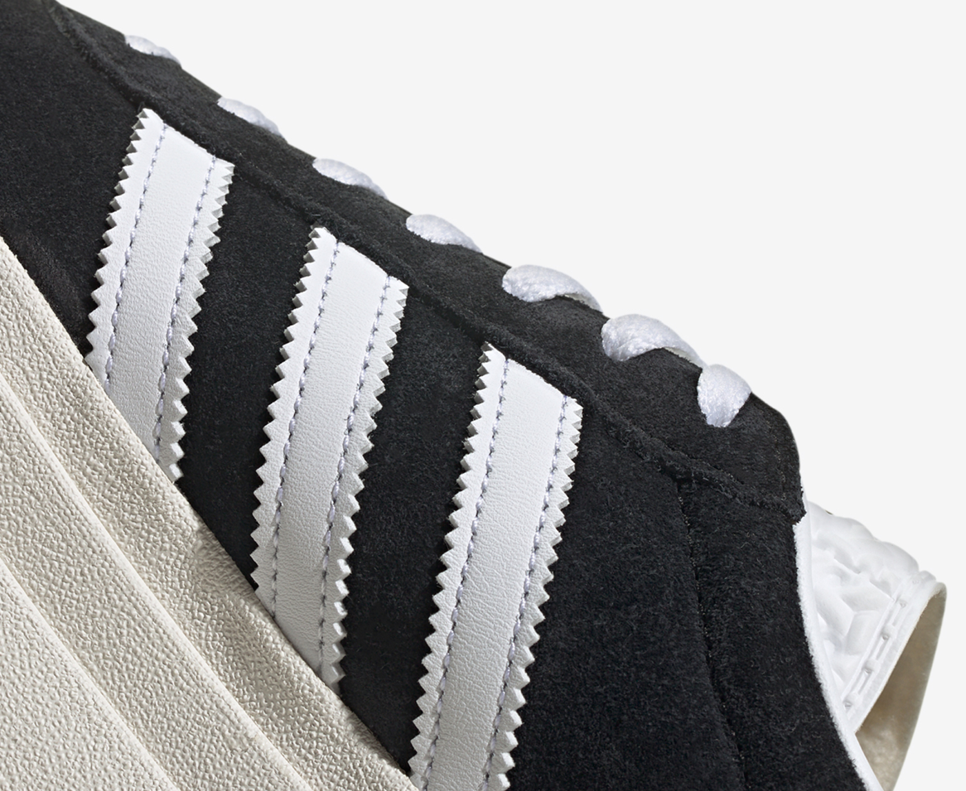 Black adidas gazelle top white laces