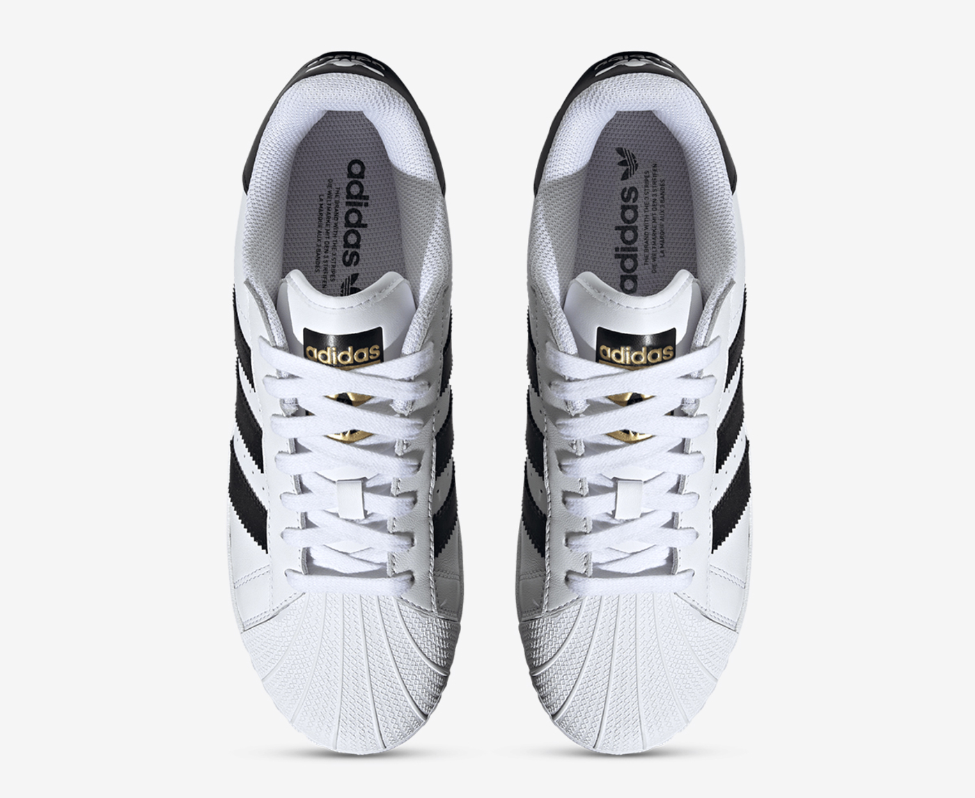 Adidas shops superstar black and gold stripes