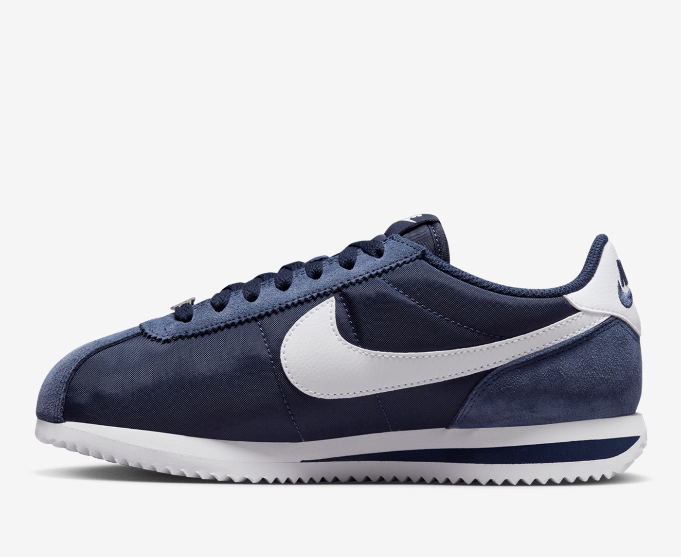 Nike cortez white sales navy blue