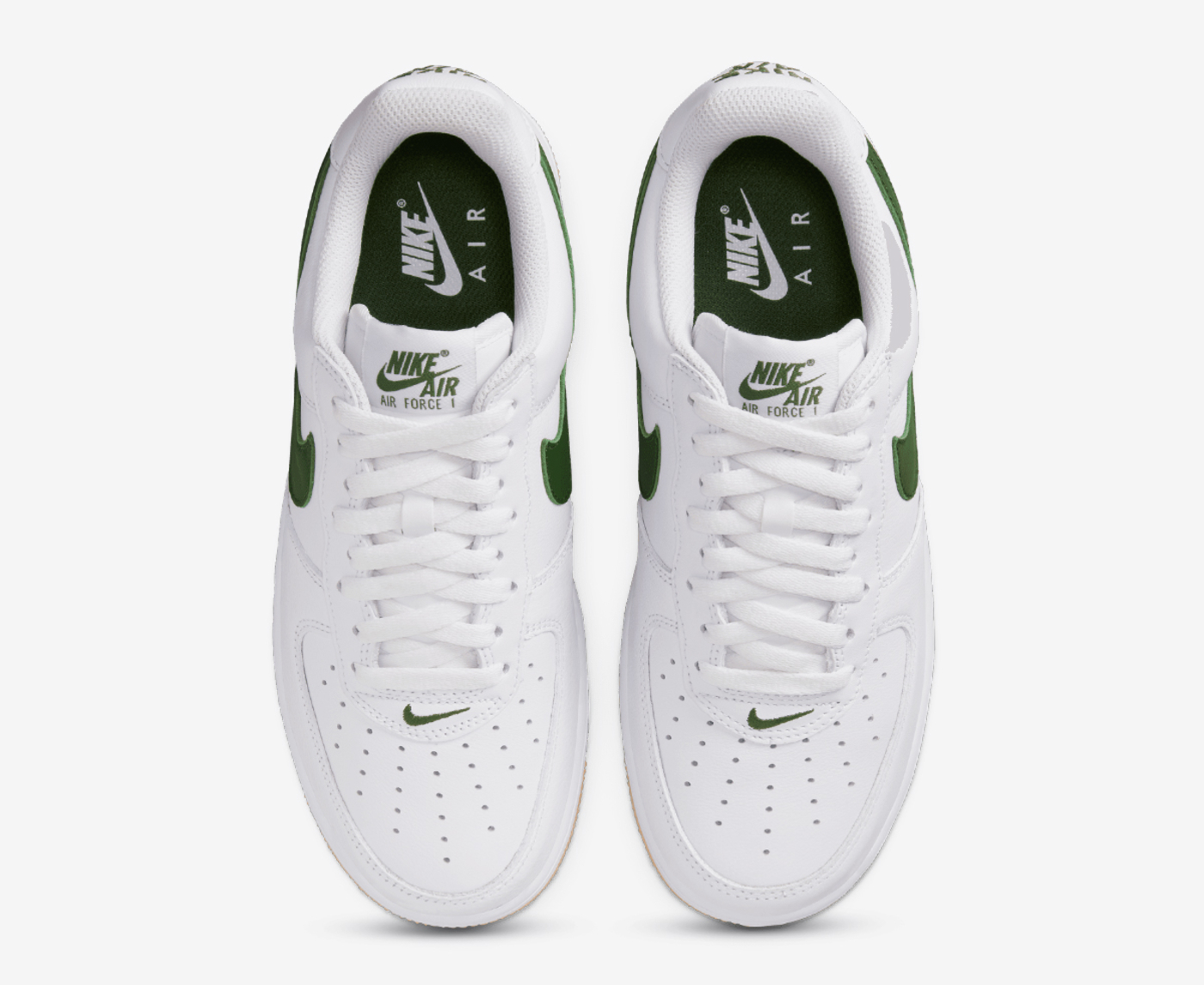 Nike - AIR FORCE 1 LOW RETRO 'WHITE/FOREST GREEN-GUM YELLOW' - VegNonVeg