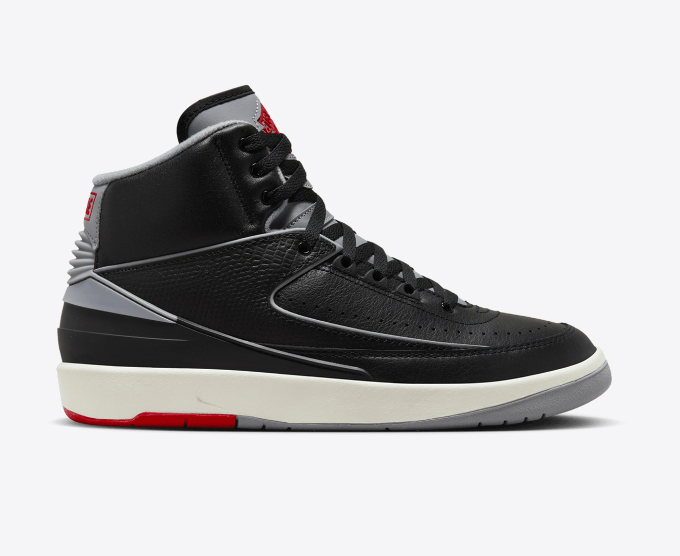 Jordan Buy NIKE AIR JORDAN 2 RETRO BLACK CEMENT GREY FIRE RED SAIL VegNonVeg