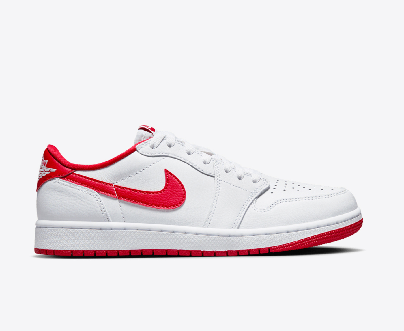 Jordan one red store white