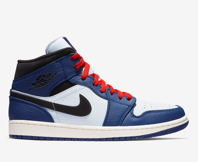 Jordan - AIR JORDAN 1 MID SE 'DEEP ROYAL BLUE/BLACK-HALF BLUE' - VegNonVeg