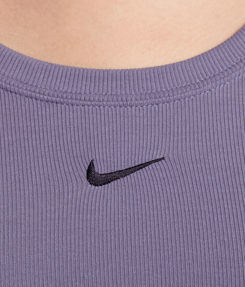 Nike - SPORTSWEAR CHILL KNIT RIBBED SHORT SLEEVE TOP 'DAYBREAK/BLACK ...