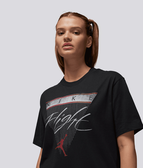 Jordan - GRAPHIC FLIGHT SHORT SLEEVE TEE 'BLACK/GYM RED' - VegNonVeg