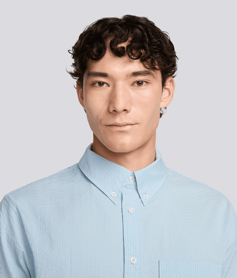 Nike - LIFE SEERSUCKER BUTTON DOWN SHIRT 'LIGHT ARMORY BLUE' - VegNonVeg