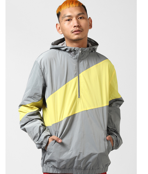 grey and yellow jacket