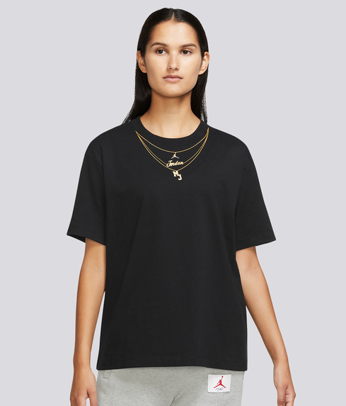 Black and gold cheap jordan shirt womens