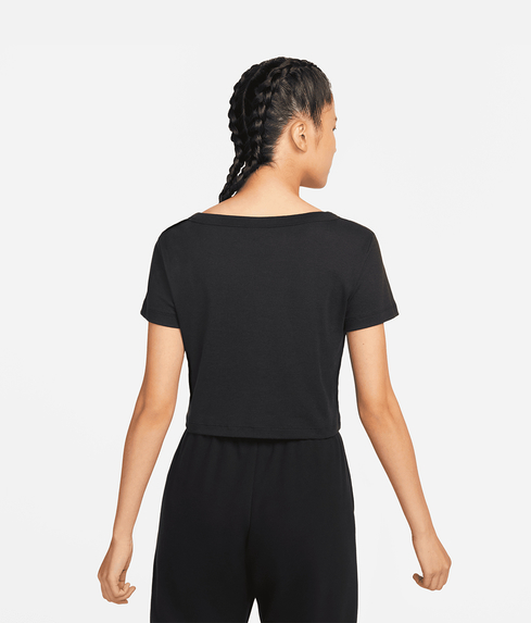 Nike - NIKE SPORTSWEAR SHORT SLEEVE CROP TOP NAIR 'BLACK/WHITE' - VegNonVeg