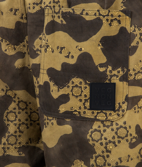 VegNonVeg - AJRAKH CAMO WIDE PANTS 'GREEN' - VegNonVeg