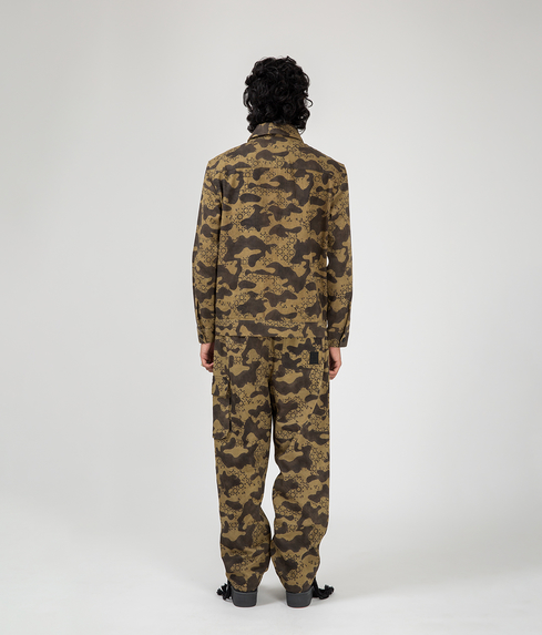 VegNonVeg - AJRAKH CAMO WIDE PANTS 'GREEN' - VegNonVeg