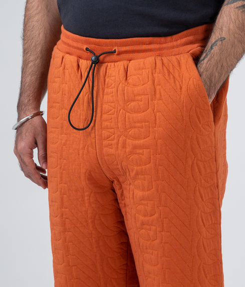 Quilt Crop Pants-Orange