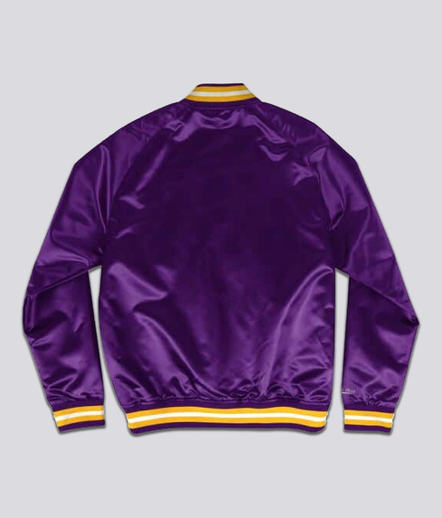 Mitchell Ness NBA LIGHTWEIGHT SATIN JACKET LAKERS PURPLE VegNonVeg