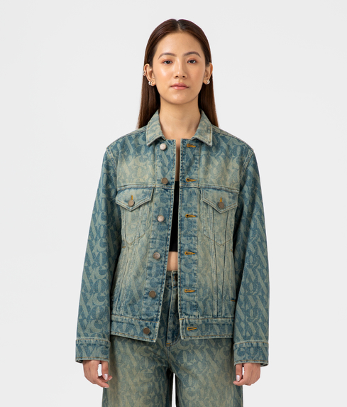 Bleached Classic Monogram Denim Jacket