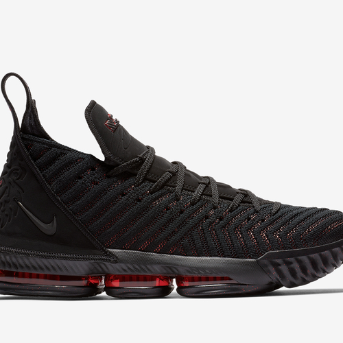 Nike LEBRON XVI BLACK BLACK UNIVERSITY RED VegNonVeg