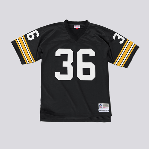 Men's Mitchell & Ness Jerome Bettis Black/Gold Pittsburgh Steelers Big Tall Split Legacy Retired Player Replica Jersey