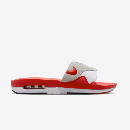 Nike AIR MAX 1 SLIDE WHITE UNIVERSITY RED BLACK VegNonVeg