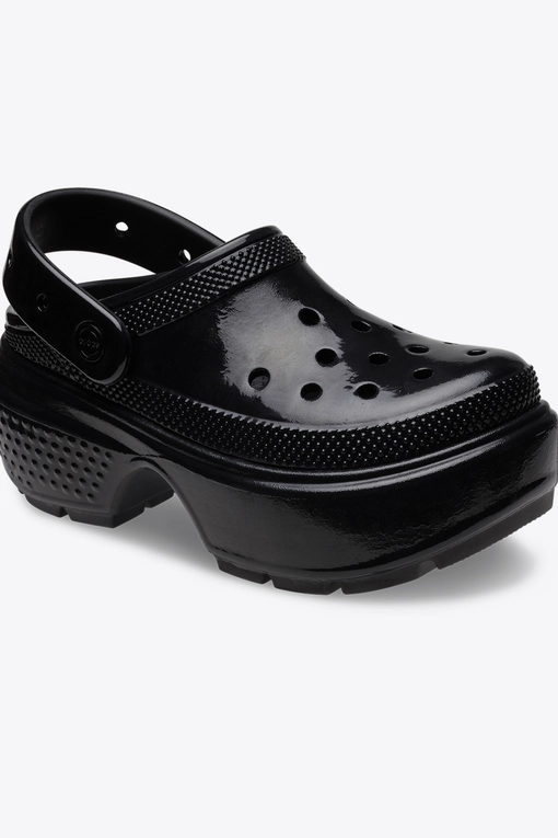 Crocs CROCS STOMP HIGH SHINE CLOG BLACK l Buy Unisex Slides