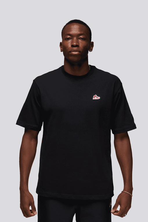 Jordan - JORDAN SNEAKER PATCH SHORT SLEEVE CREW TEE 'BLACK' - VegNonVeg