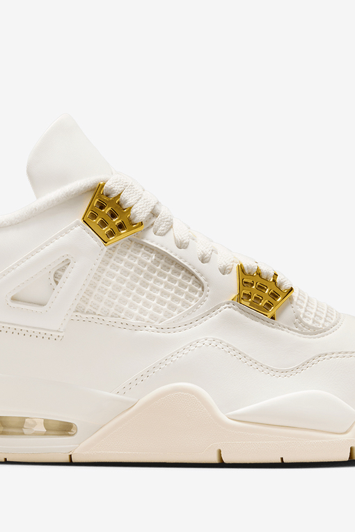 Jordan - AIR JORDAN 4 RETRO 'SAIL/METALLIC GOLD-BLACK' - VegNonVeg