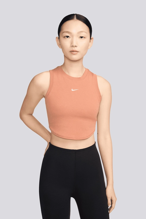 white nike crop tank top