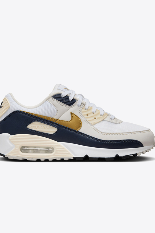 Nike AIR MAX 90 NN WHITE METALLIC GOLD OBSIDIAN VegNonVeg