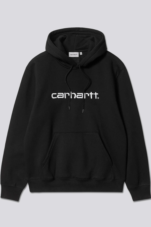 Carhartt WIP HOODED SWEATSHIRT BLACK WHITE VegNonVeg