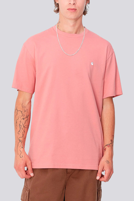 Carhartt WIP SHORT SLEEVE MADISON TSHIRT 'DUSTY ROSE/WHITE' VegNonVeg