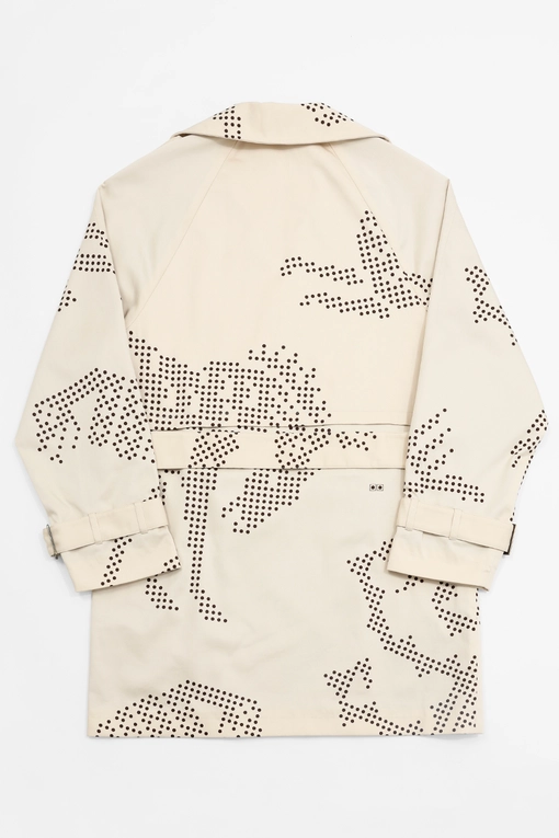 VegNonVeg VEGNONVEG PRINTED SHORT TRENCH COAT CREAM l Buy Unisex