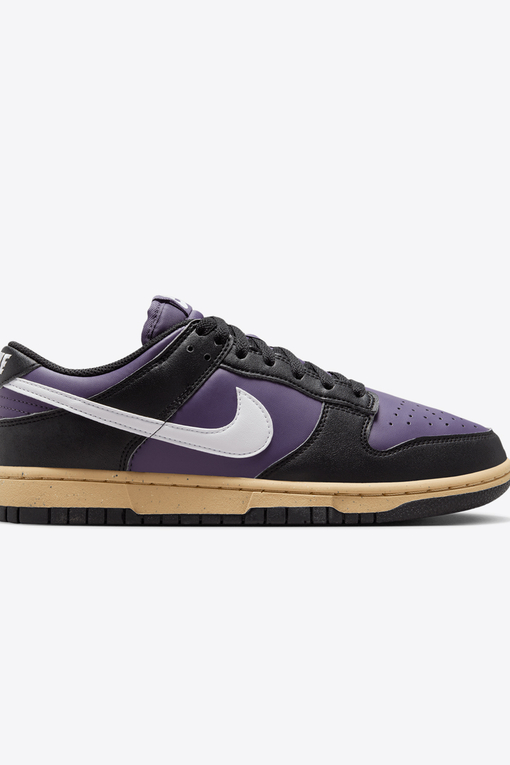 purple black and white nike dunks