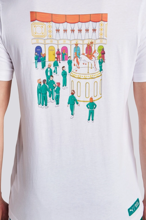 ◆PUMA◆ Puma X Squid Game Graphic Tee White 62742602 627426 Shop White Mens Squid Game Graphic Crew Neck Short Sleeve T
