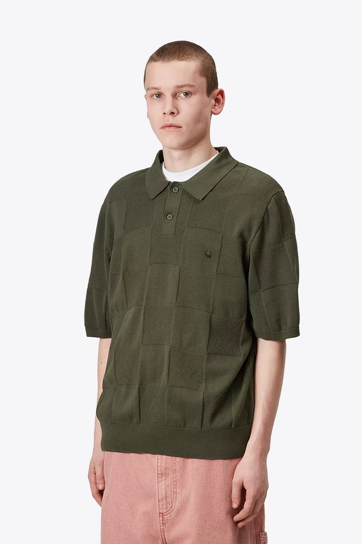 Carhartt WIP - CARHARTT WIP SHORT SLEEVE CHECKER POLO DOLLAR GREEN
