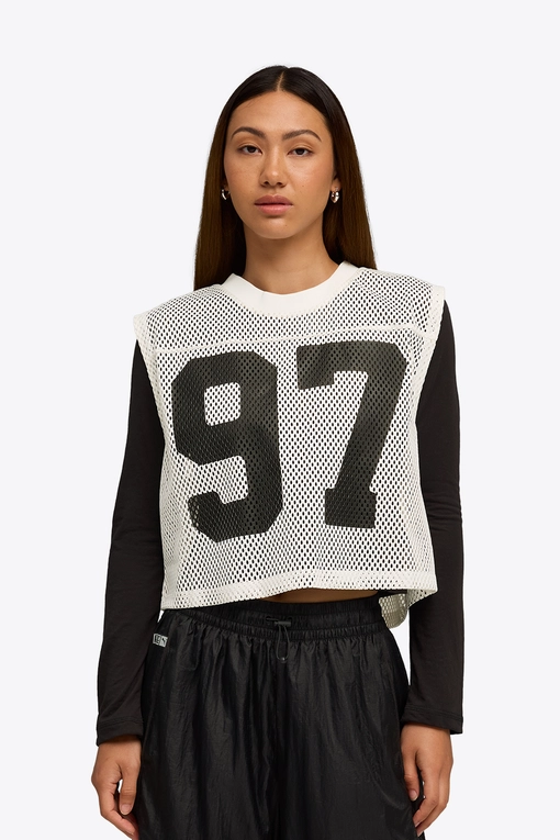 Puma - Puma X Rose Relaxed Mesh Top Warm White |Buy Women's Tee