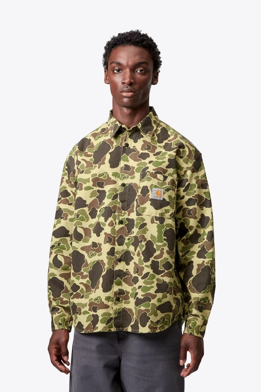 Carhartt WIP STONE WASHED DUCK CAMO SHIRT VegNonVeg