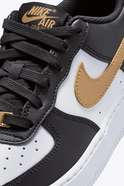 nike air force 1 07 lv8 white black metallic gold