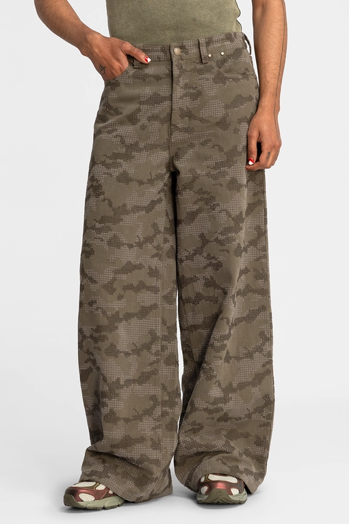 VegNonVeg - Distressed Camo Jeans - VegNonVeg
