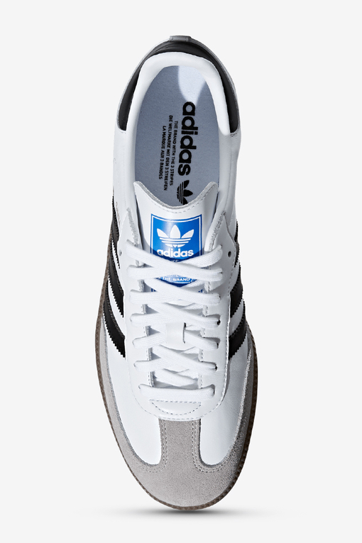 Adidas samba white with blue outlet stripes