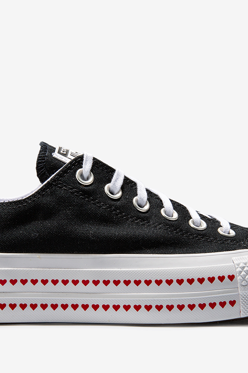 Love Fearlessly Platform Chuck Taylor All Star 'BLACK/UNIVERSITY RED/WHITE'