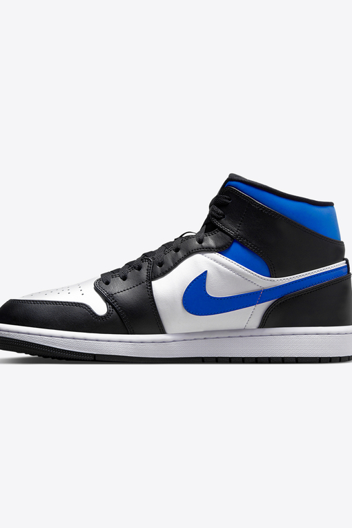 Jordan 1 mid online blauw wit