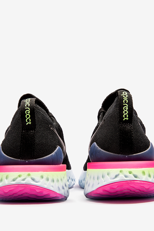 Nike epic react flyknit 2 women's clearance black black-sapphire-lime blast